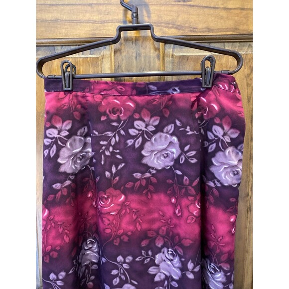 S. G. Sport Skirt Size Large Petite Elastic Waistband Back Pink Purple MIDI - Picture 2 of 12